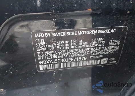 2018 BMW X2 xDrive28I from USA, damaged, VIN WBXYJ5C30JEF71579